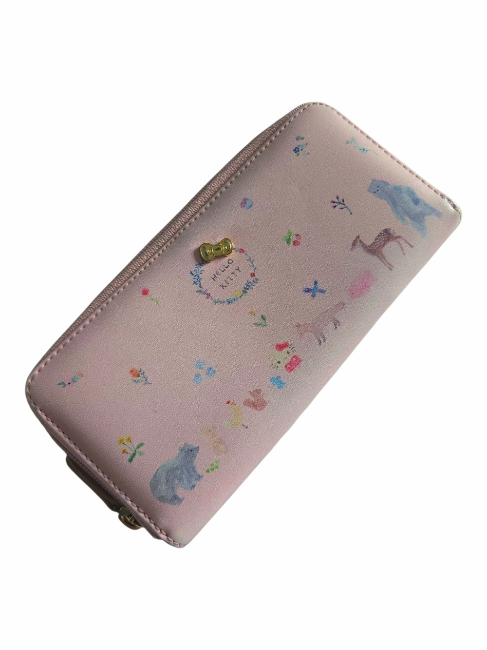 SANRIO Hello Kitty Pastel Pink Watercolor Design Zip Wallet